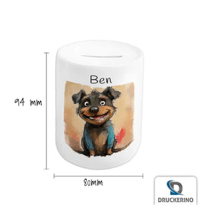Spardose personalisiert Hund - Druckerino