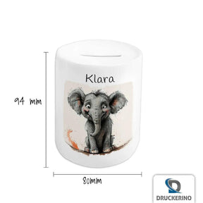 Spardose personalisiert Kleiner Elefant - Druckerino