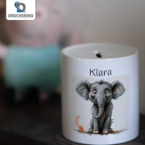 Spardose personalisiert Kleiner Elefant - Druckerino