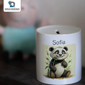 Spardose personalisiert Panda-Spaß - Druckerino