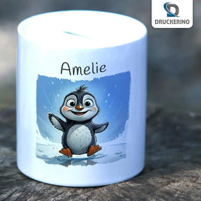 Spardose personalisiert Pinguin-Spaß - Druckerino