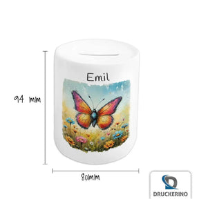 Spardose personalisiert Schmetterling - Druckerino