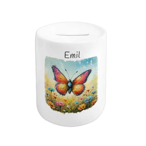 Spardose personalisiert Schmetterling - Druckerino