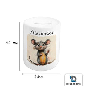 Spardose personalisiert Zauber-Maus - Druckerino