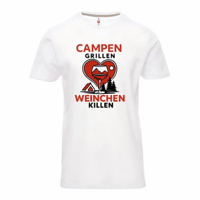 Campen Grillen Weinchen killen - Premium T-Shirt Unisex - Druckerino