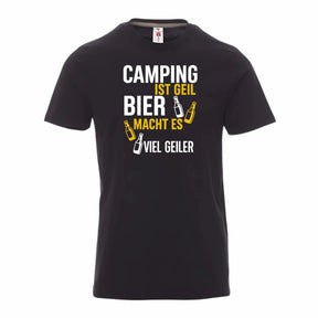 Camping ist geil, Bier macht es viel geiler - Premium T-Shirt Unisex - Druckerino