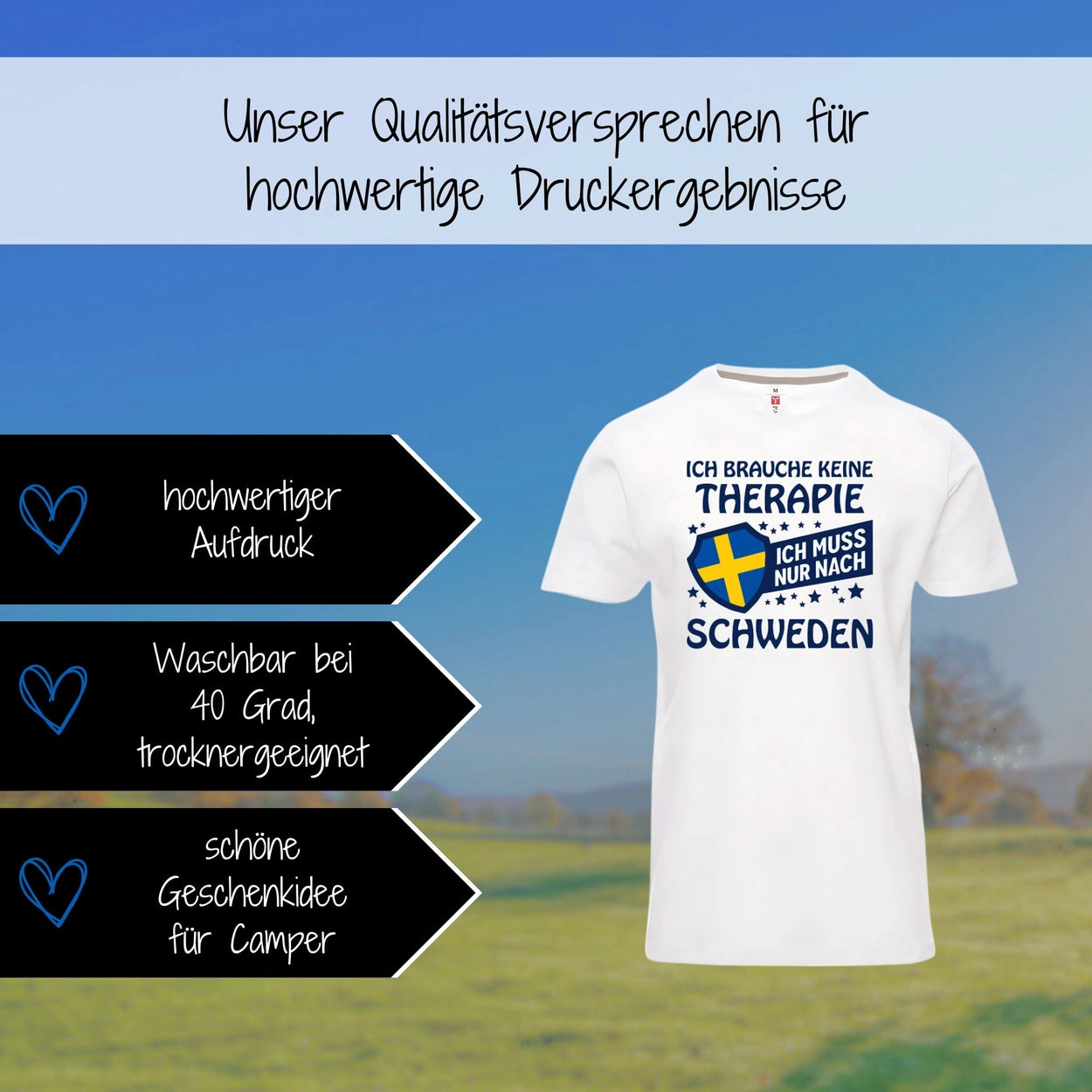 Ich brauche keine Therapie ich muss nur nach Schweden - Premium T-Shirt Unisex - Druckerino