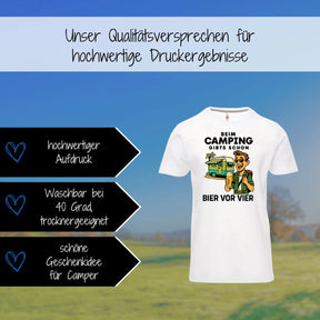 Beim Camping gibt´s schon Bier vor Vier - Premium T-Shirt Unisex - Druckerino