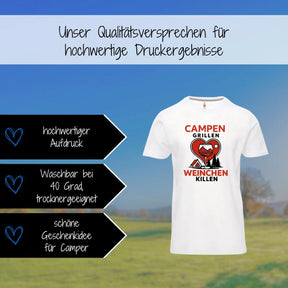 Campen Grillen Weinchen killen - Premium T-Shirt Unisex - Druckerino