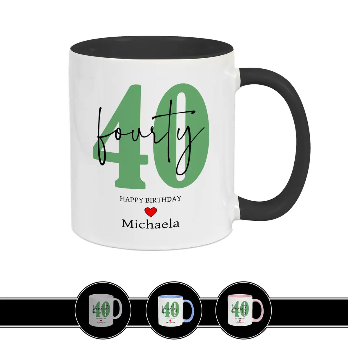 Personalisierte Tasse - 40 Fourty Schwarz Geschenke