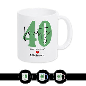 Personalisierte Tasse - 40 Fourty Weiß Geschenke