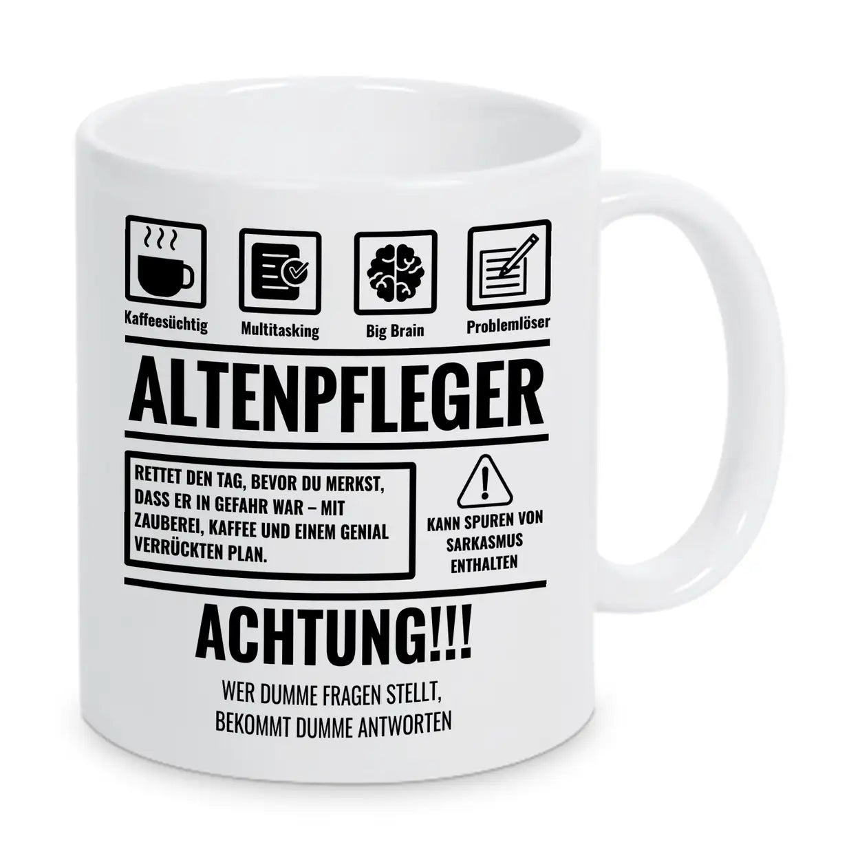 Tasse Sarkasmus Altenpfleger - Druckerino