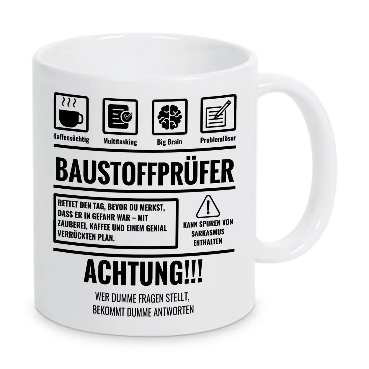 Tasse Sarkasmus Baustoffprüfer - Druckerino
