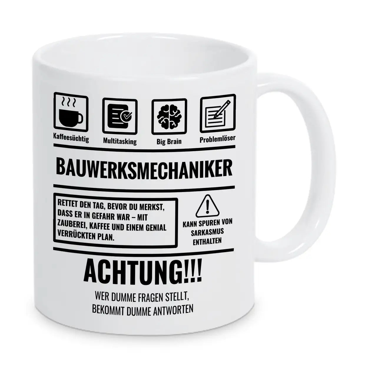 Tasse Sarkasmus Bauwerksmechaniker - Druckerino