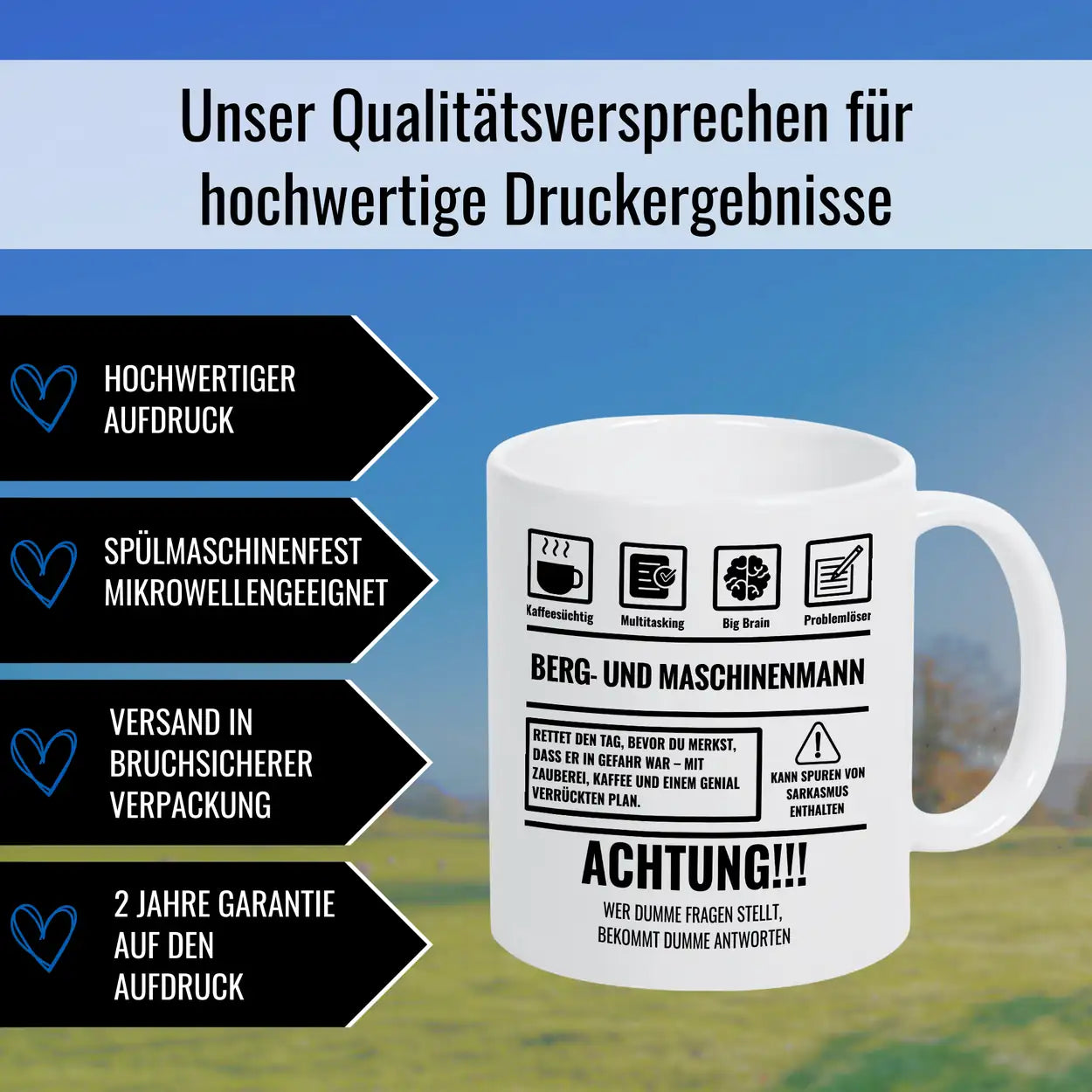 Tasse Sarkasmus Berg und maschinenmann - Druckerino