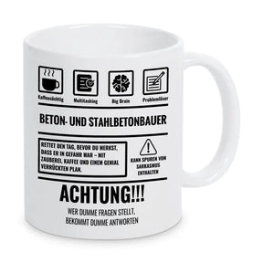 Tasse Sarkasmus Beton und Stahlbetonbauer - Druckerino