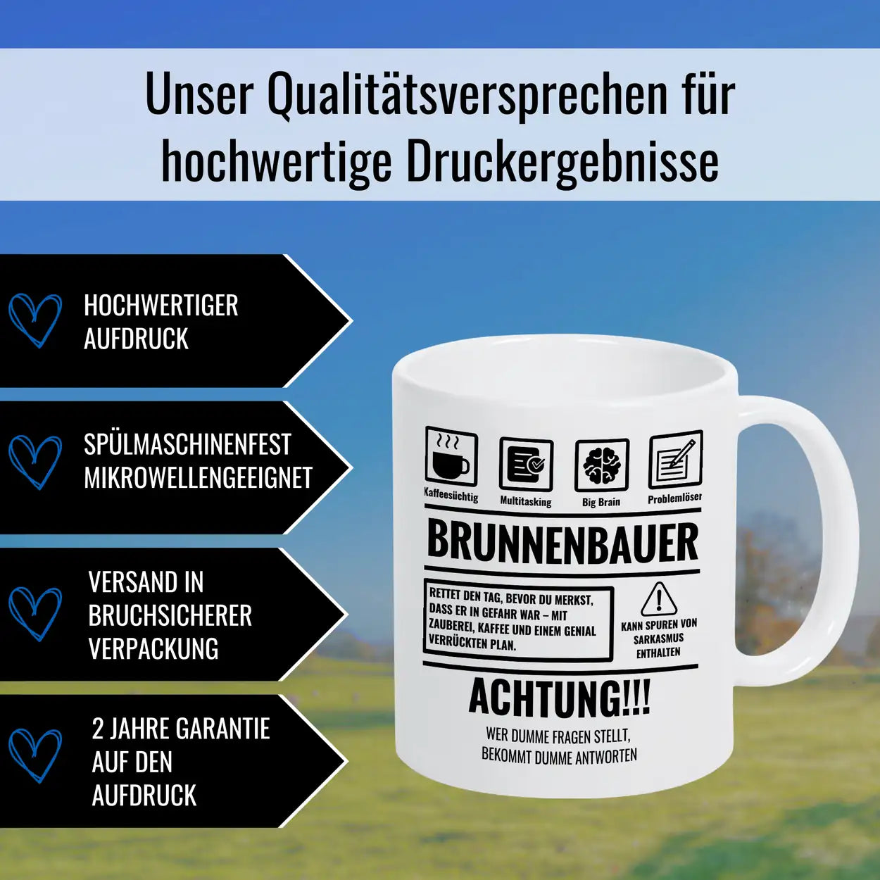 Tasse Sarkasmus Brunnenbauer - Druckerino