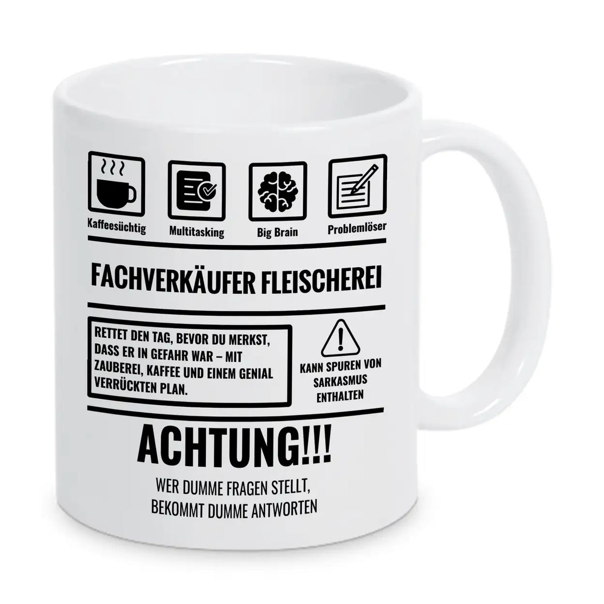 Tasse Sarkasmus Fachverkäufer Fleischerei - Druckerino