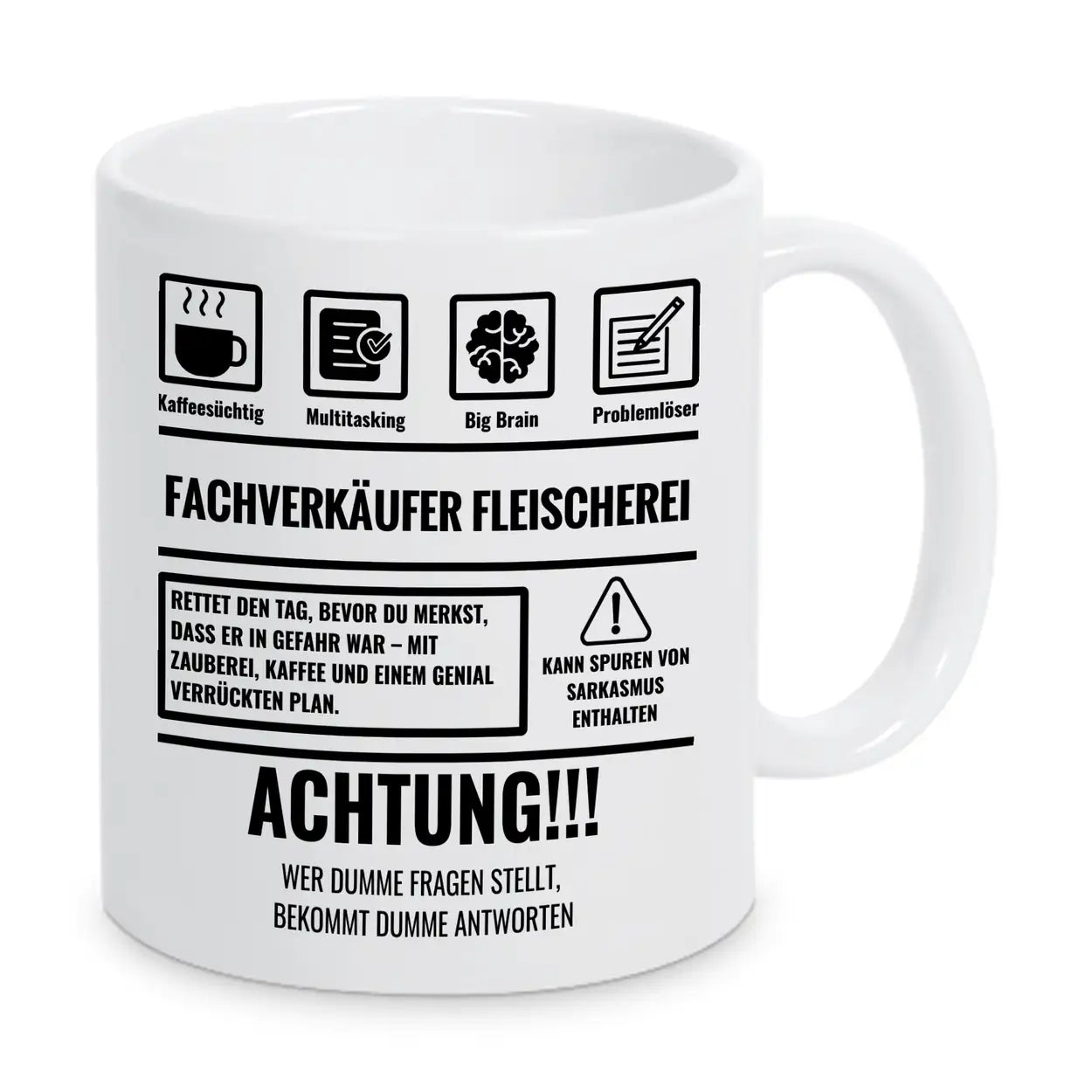 Tasse Sarkasmus Fachverkäufer Fleischerei - Druckerino