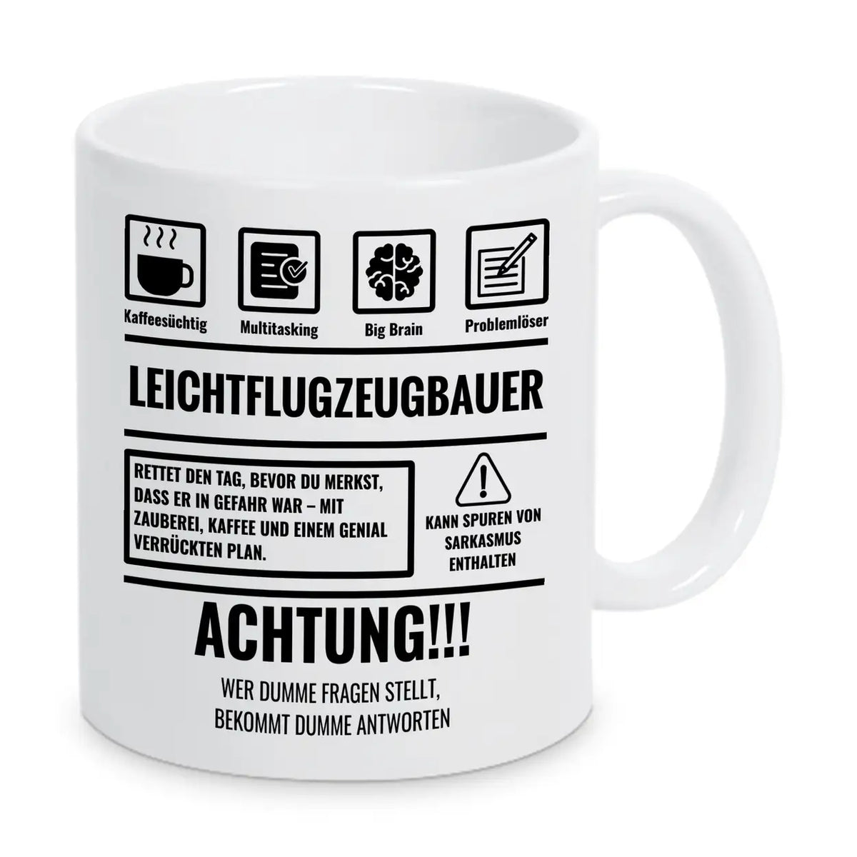 Tasse Sarkasmus Leichtflugzeugbauer - Druckerino