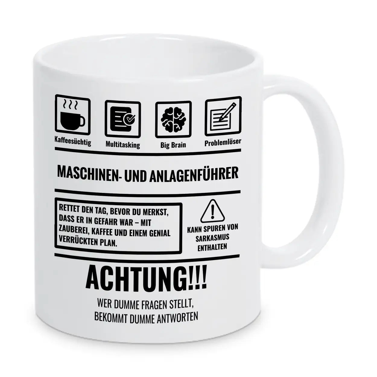 Tasse Sarkasmus Maschinen und Anlagenführer - Druckerino