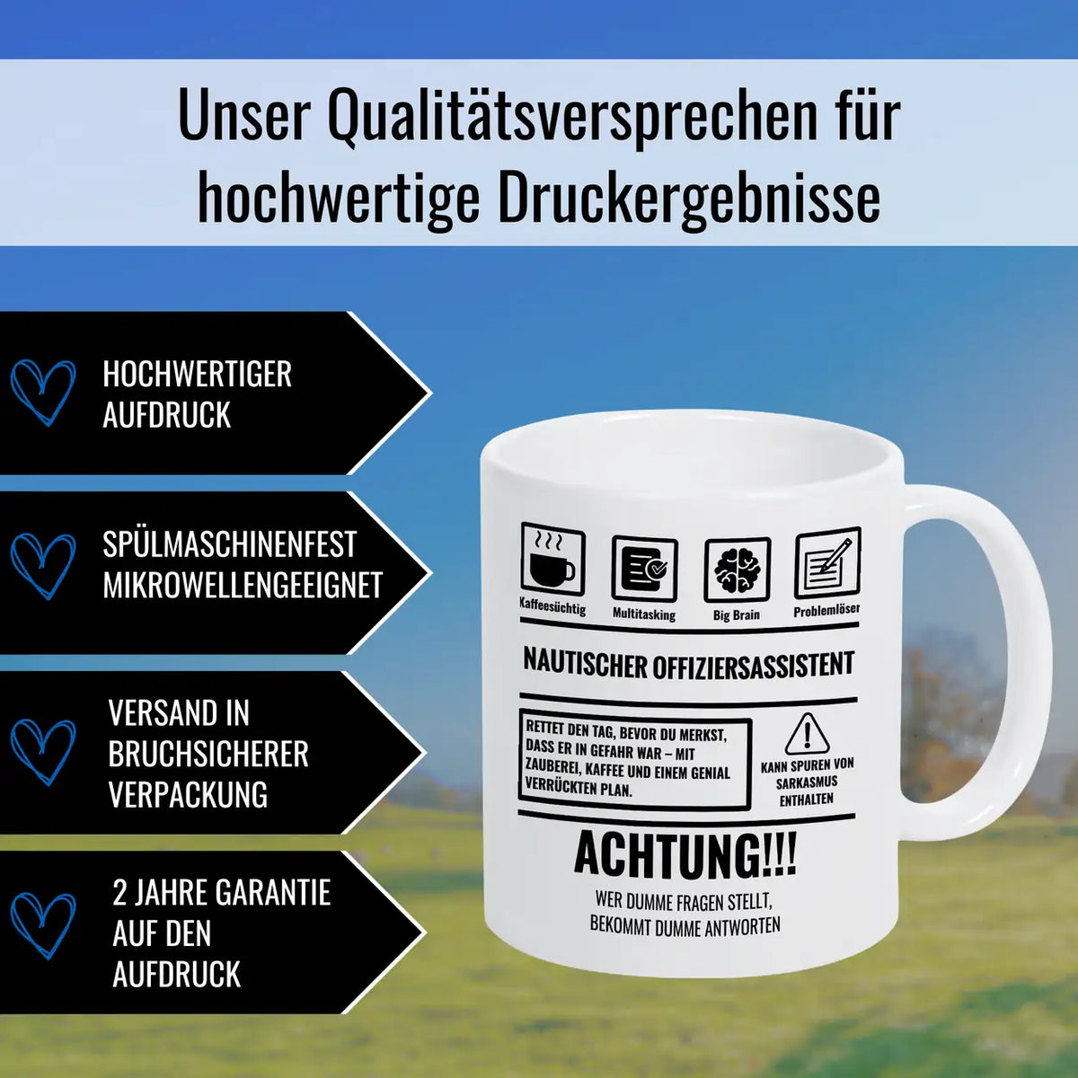 Tasse Sarkasmus Nautischer Offiziersassistent - Druckerino