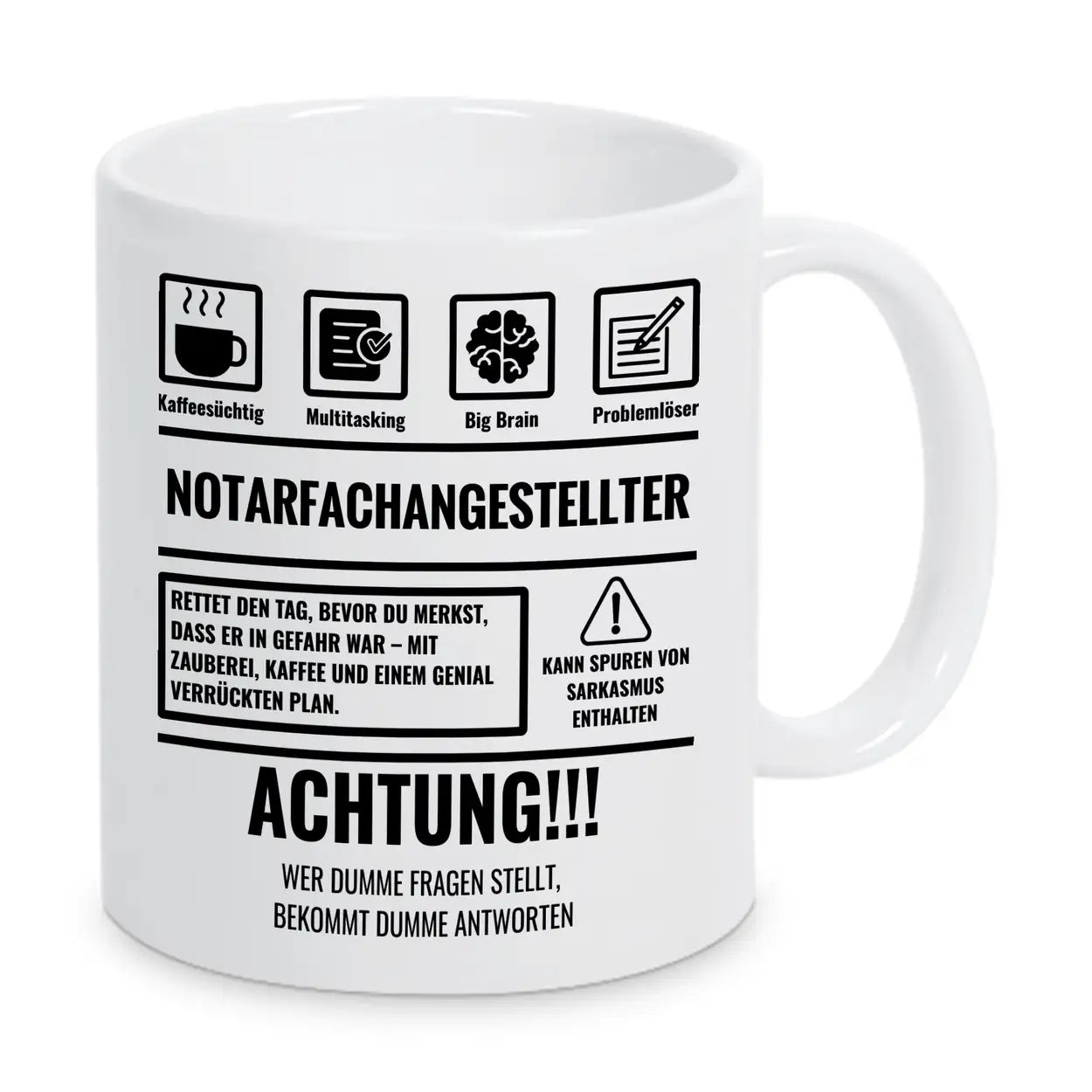 Tasse Sarkasmus Notarfachangestellter - Druckerino