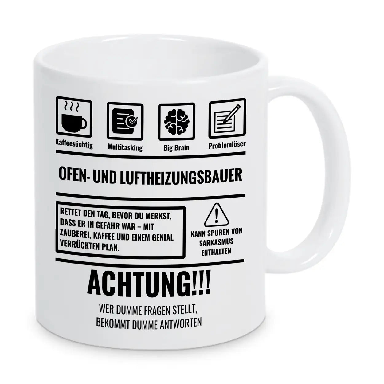 Tasse Sarkasmus Ofen und Luftheizungsbauer - Druckerino