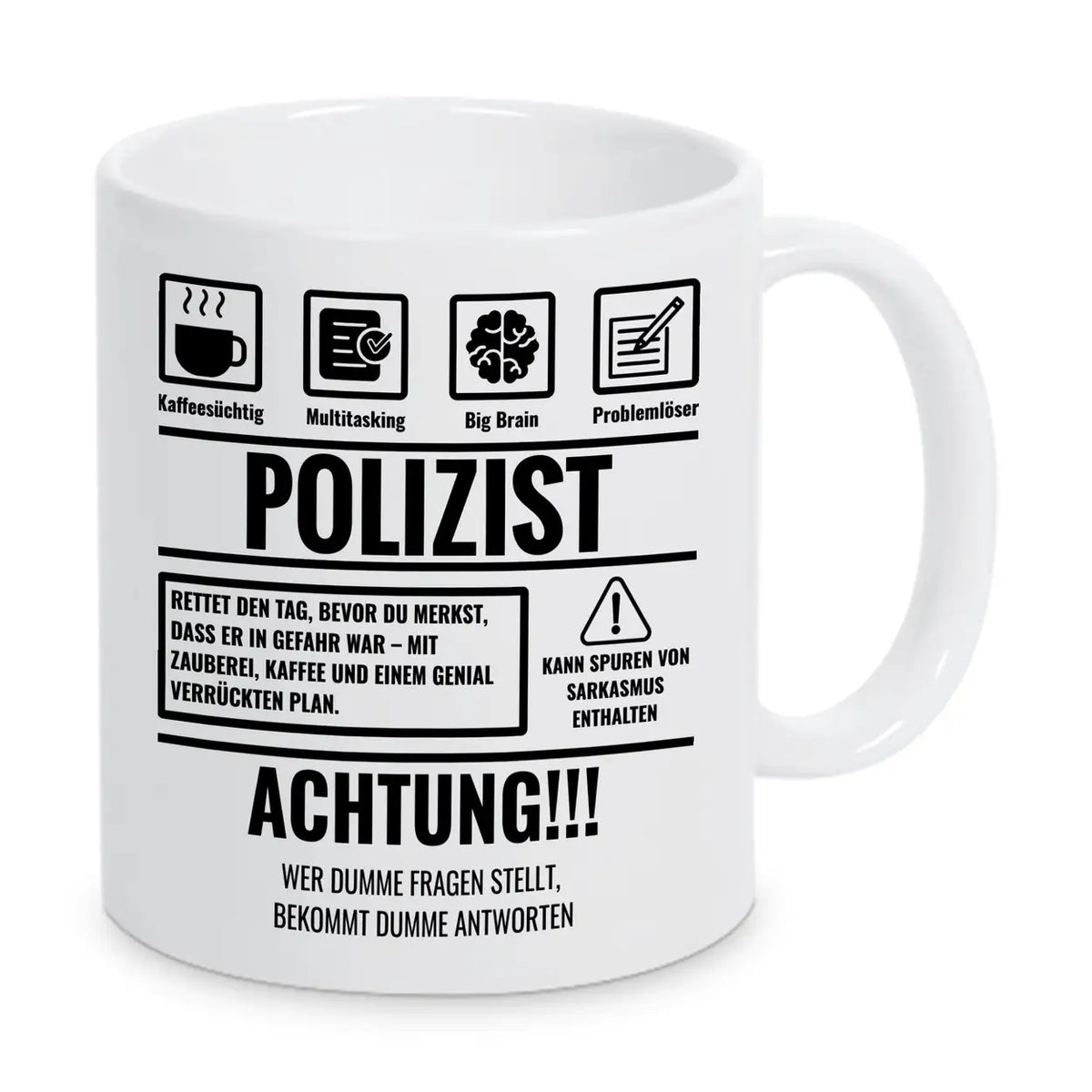 Tasse Sarkasmus Polizist - Druckerino