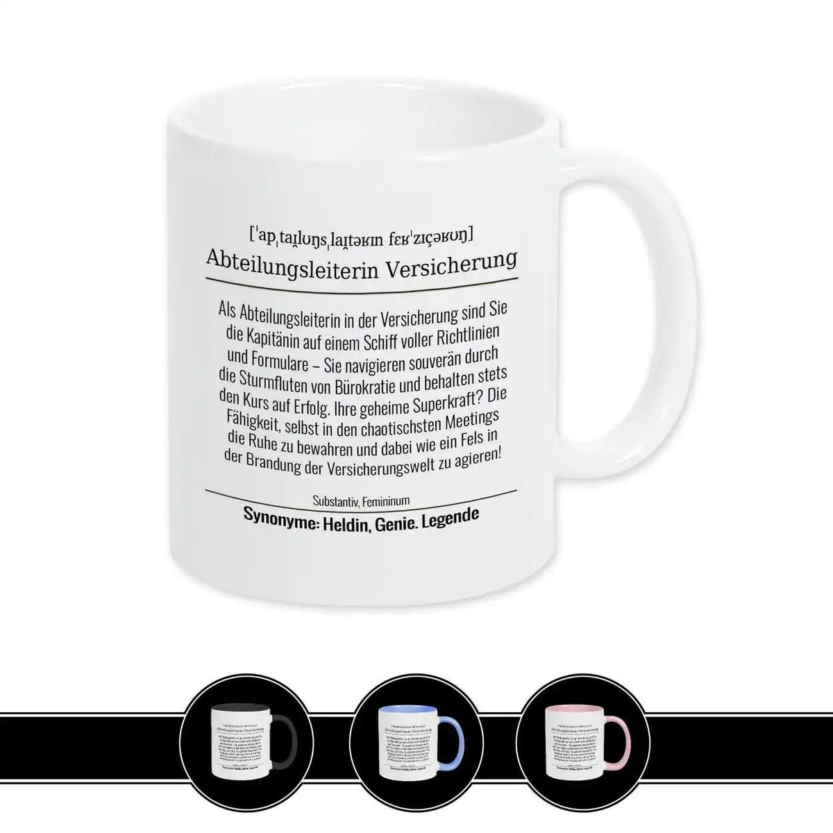 Tasse für Abteilungsleiterin Versicherung - Druckerino