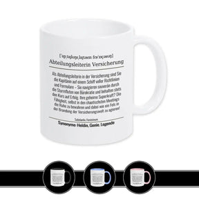 Tasse für Abteilungsleiterin Versicherung - Druckerino