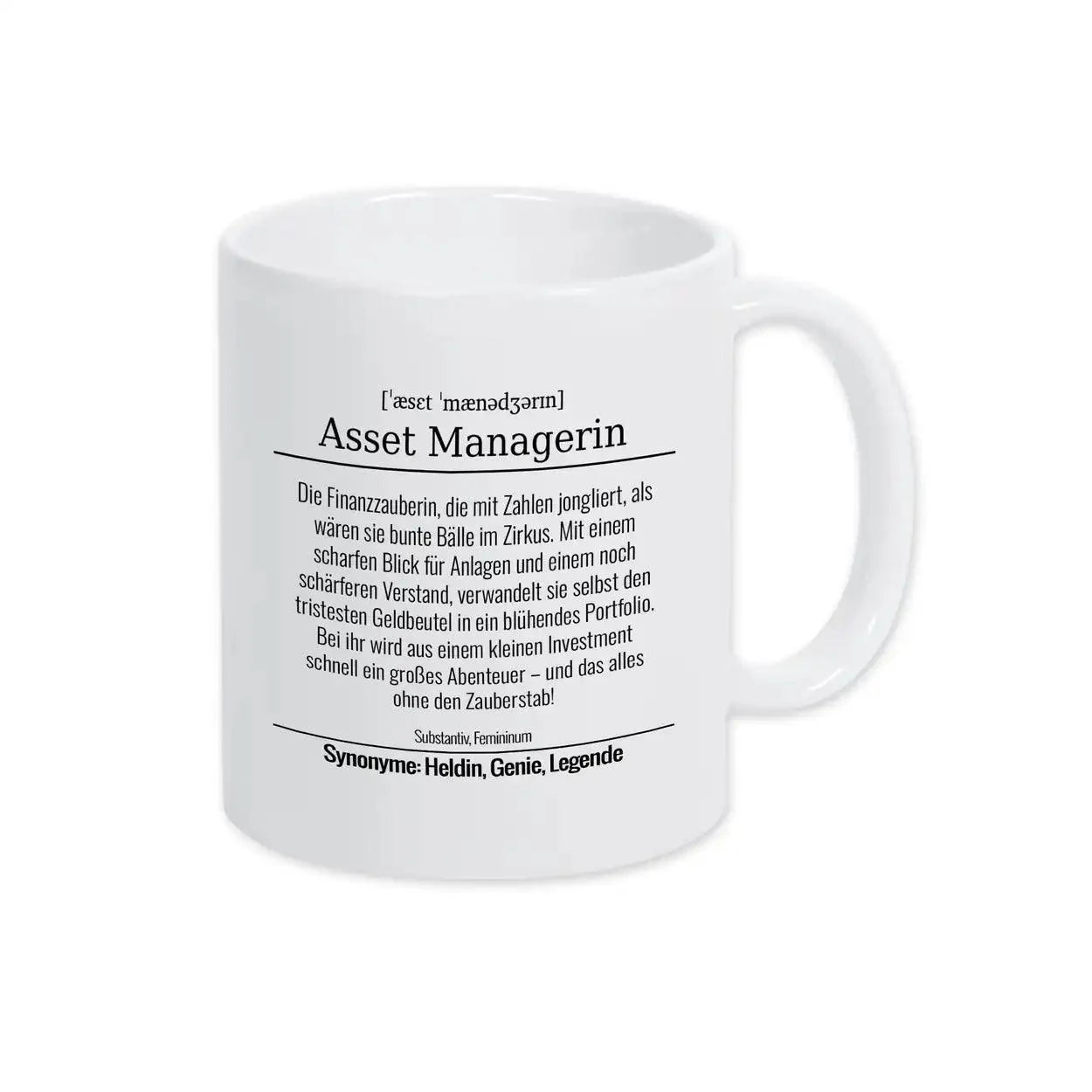 Tasse für Asset Managerin - Druckerino