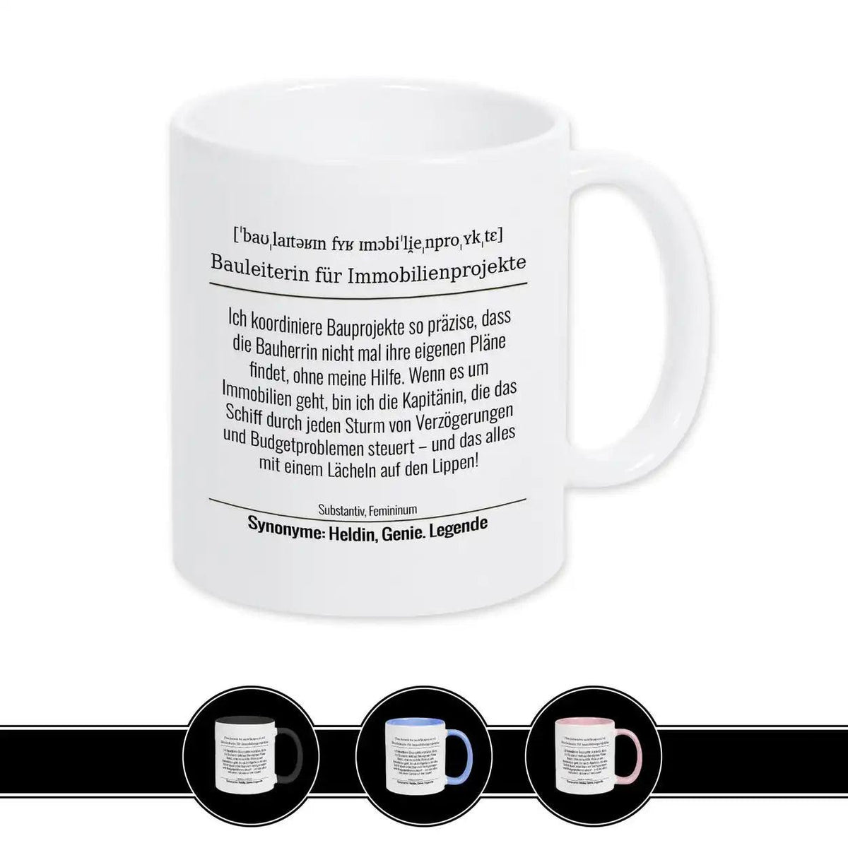 Tasse für Bauleiterin für Immobilienprojekte - Druckerino