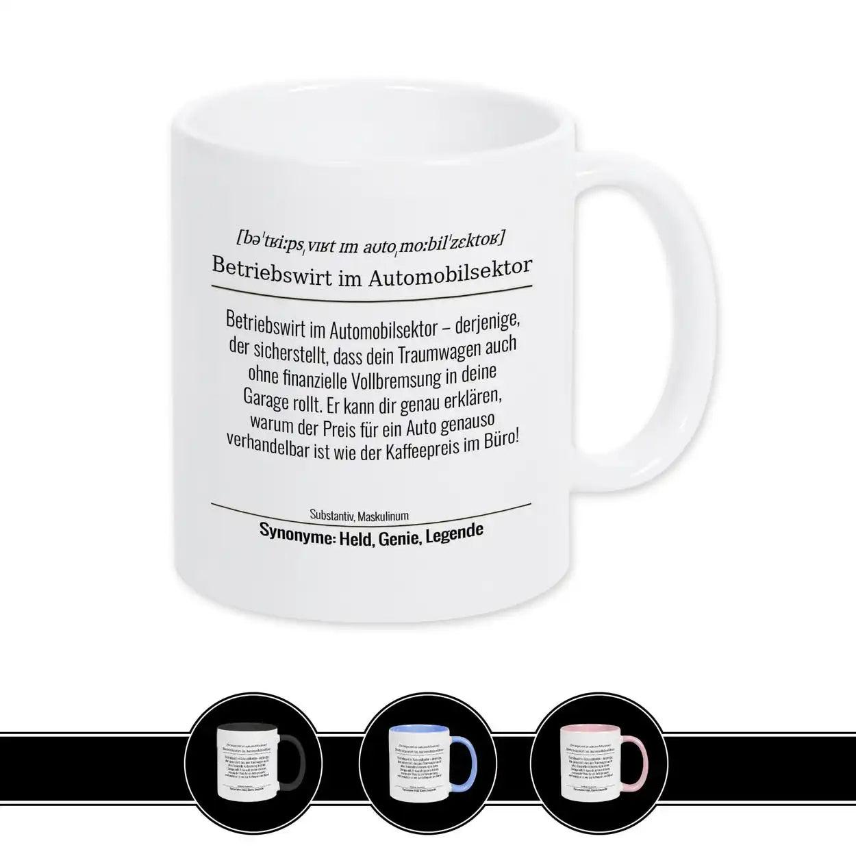 Tasse für Betriebswirt im Automobilsektor - Druckerino