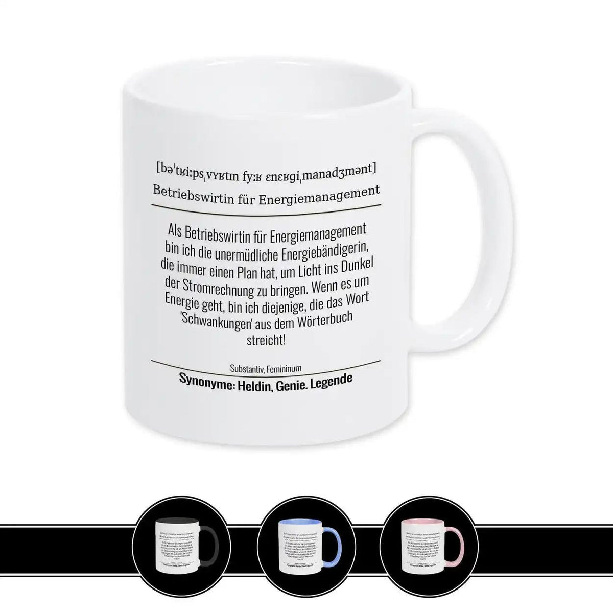 Tasse für Betriebswirtin für Energiemanagement - Druckerino