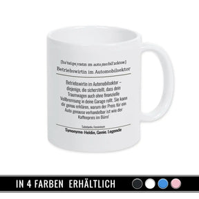 Tasse für Betriebswirtin im Automobilsektor - Druckerino