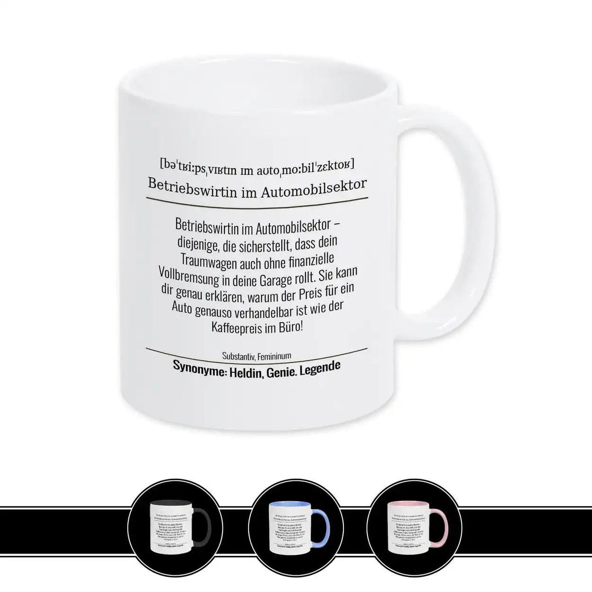 Tasse für Betriebswirtin im Automobilsektor - Druckerino