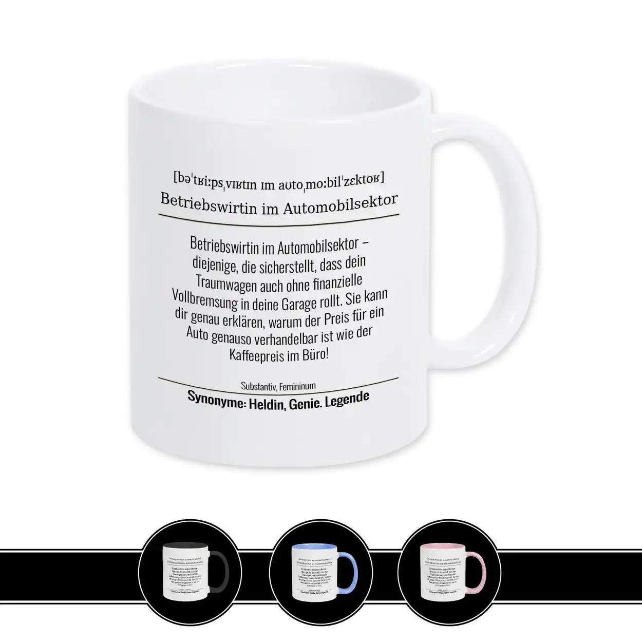 Tasse für Betriebswirtin im Automobilsektor - Druckerino
