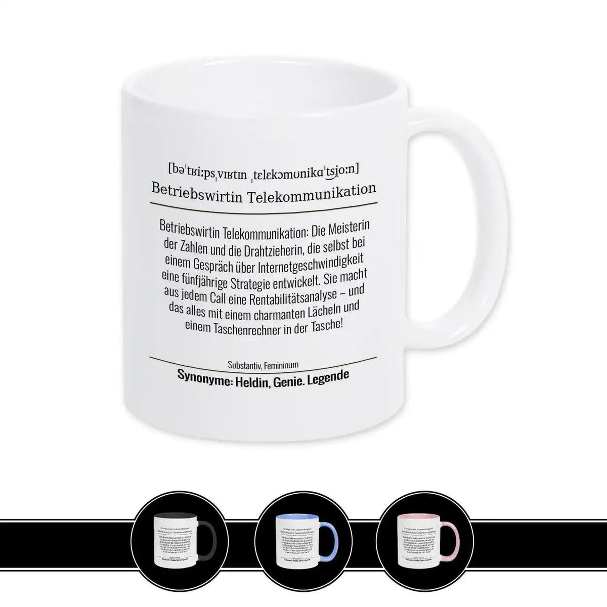 Tasse für Betriebswirtin Telekommunikation - Druckerino