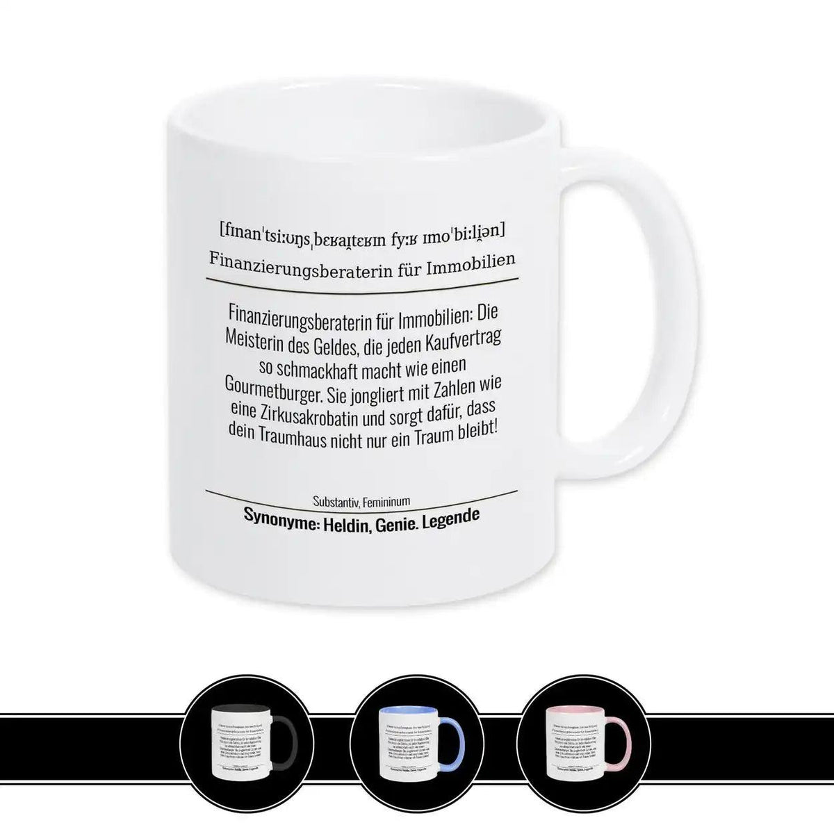 Tasse für Finanzierungsberaterin für Immobilien - Druckerino