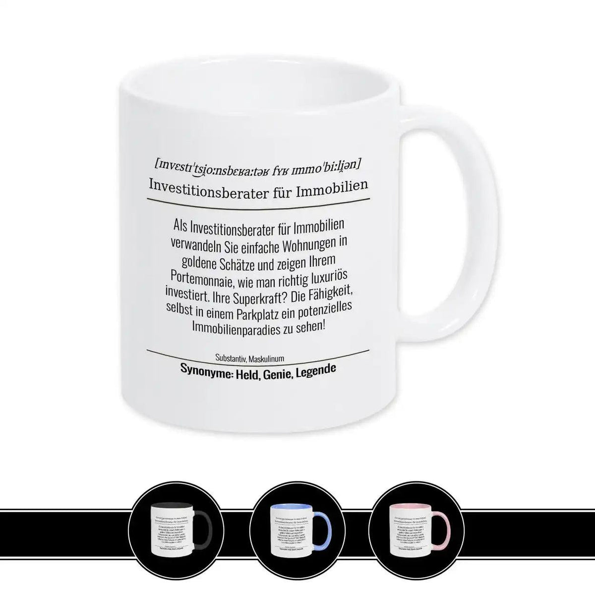 Tasse für Investitionsberater für Immobilien - Druckerino