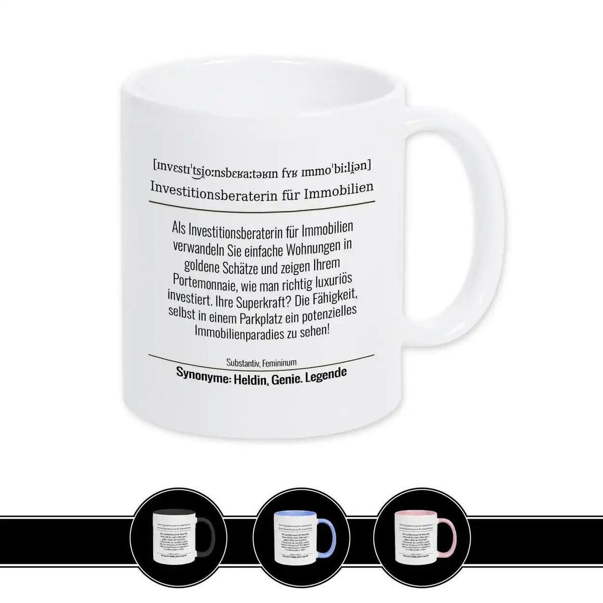 Tasse für Investitionsberaterin für Immobilien - Druckerino