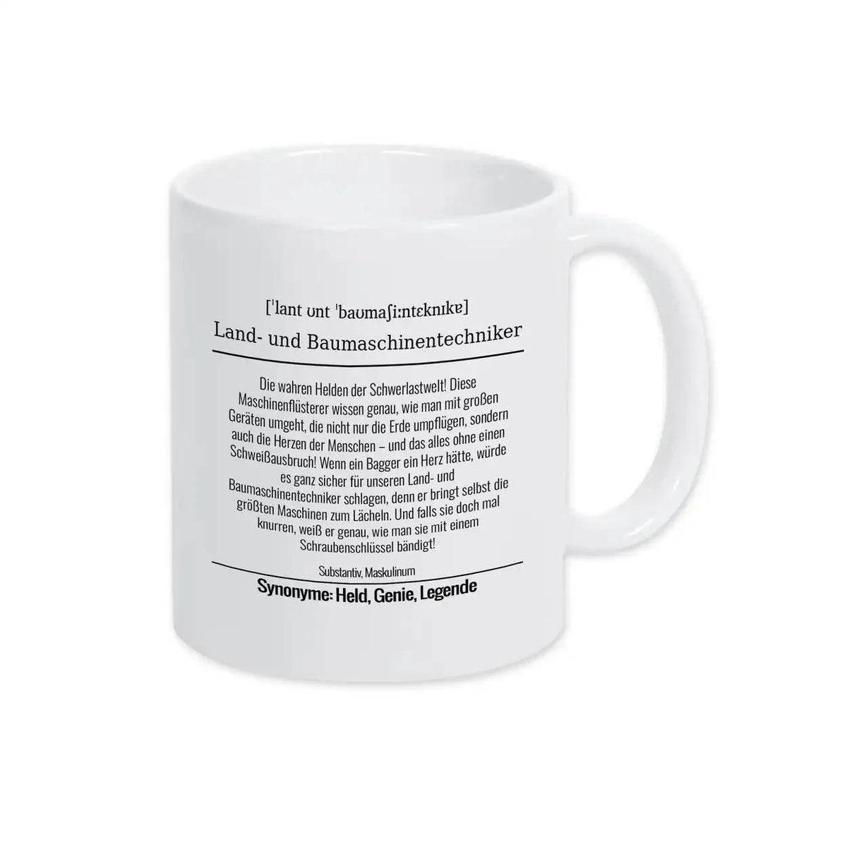 Tasse für Land- und Baumaschinentechniker - Druckerino