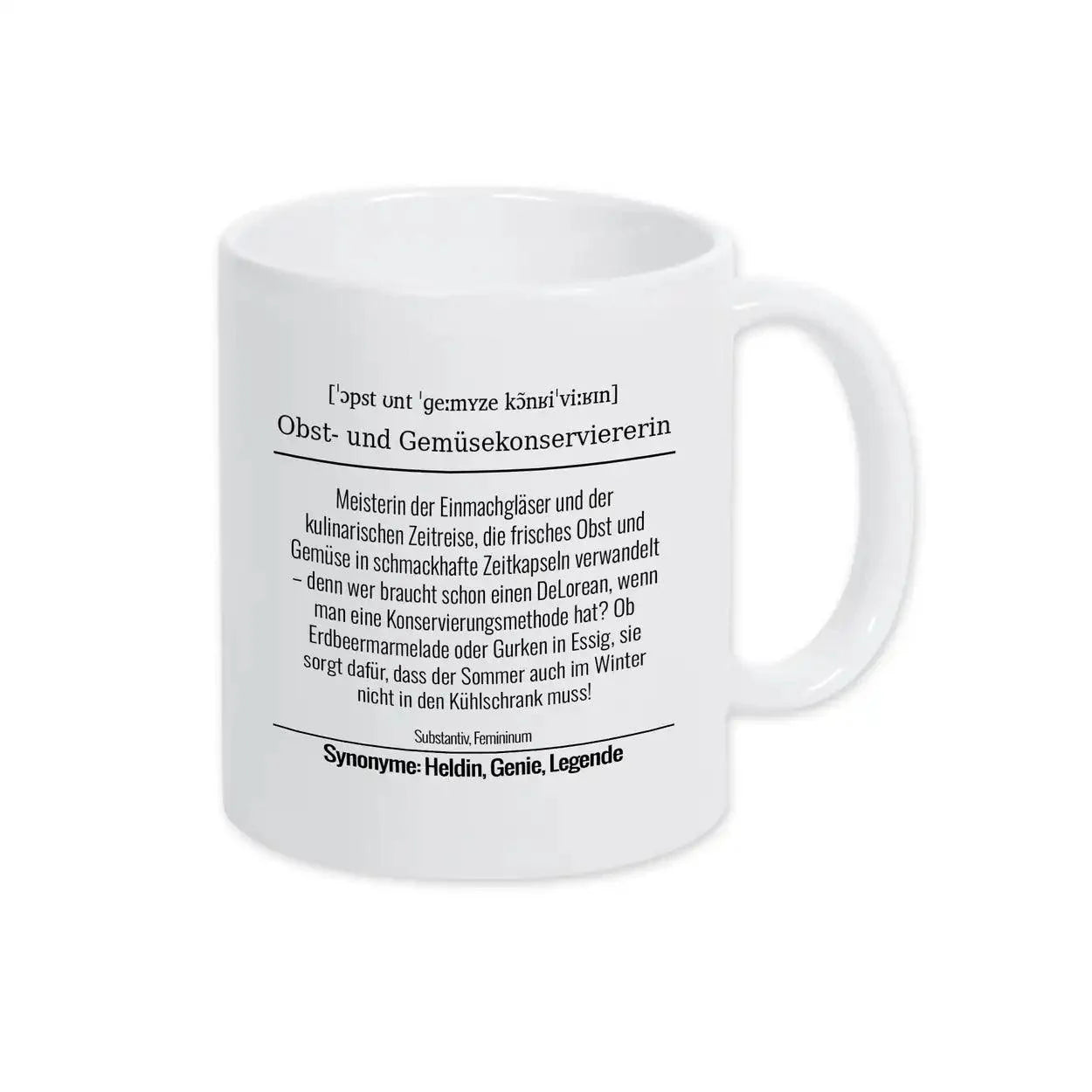 Tasse für Obst- und Gemüsekonserviererin - Druckerino