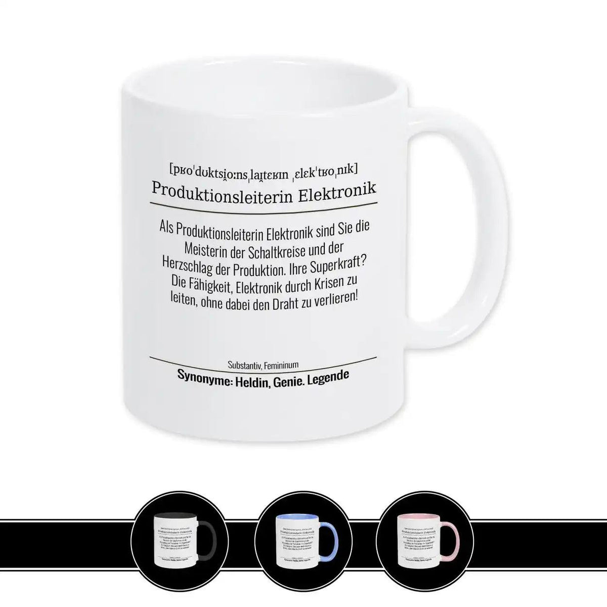 Tasse für Produktionsleiterin Elektronik - Druckerino