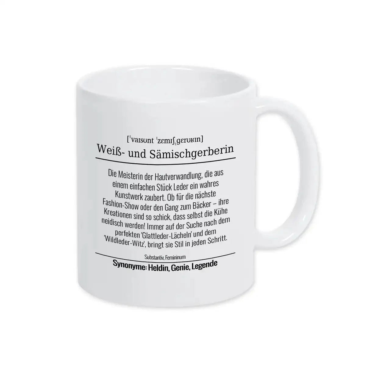 Tasse für Weiß- und Sämischgerberin - Druckerino