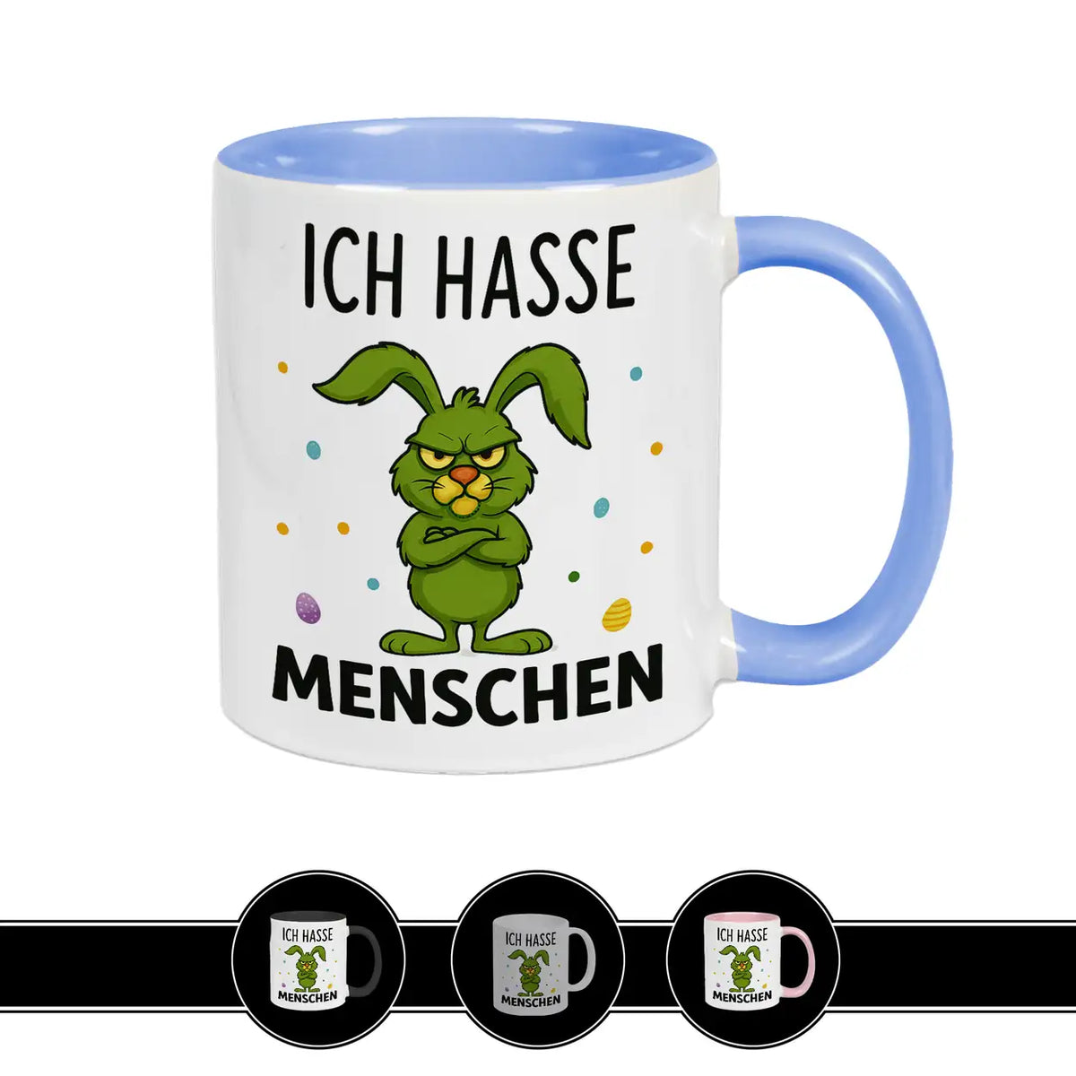 Tasse Hase - Ich hasse Menschen - Druckerino