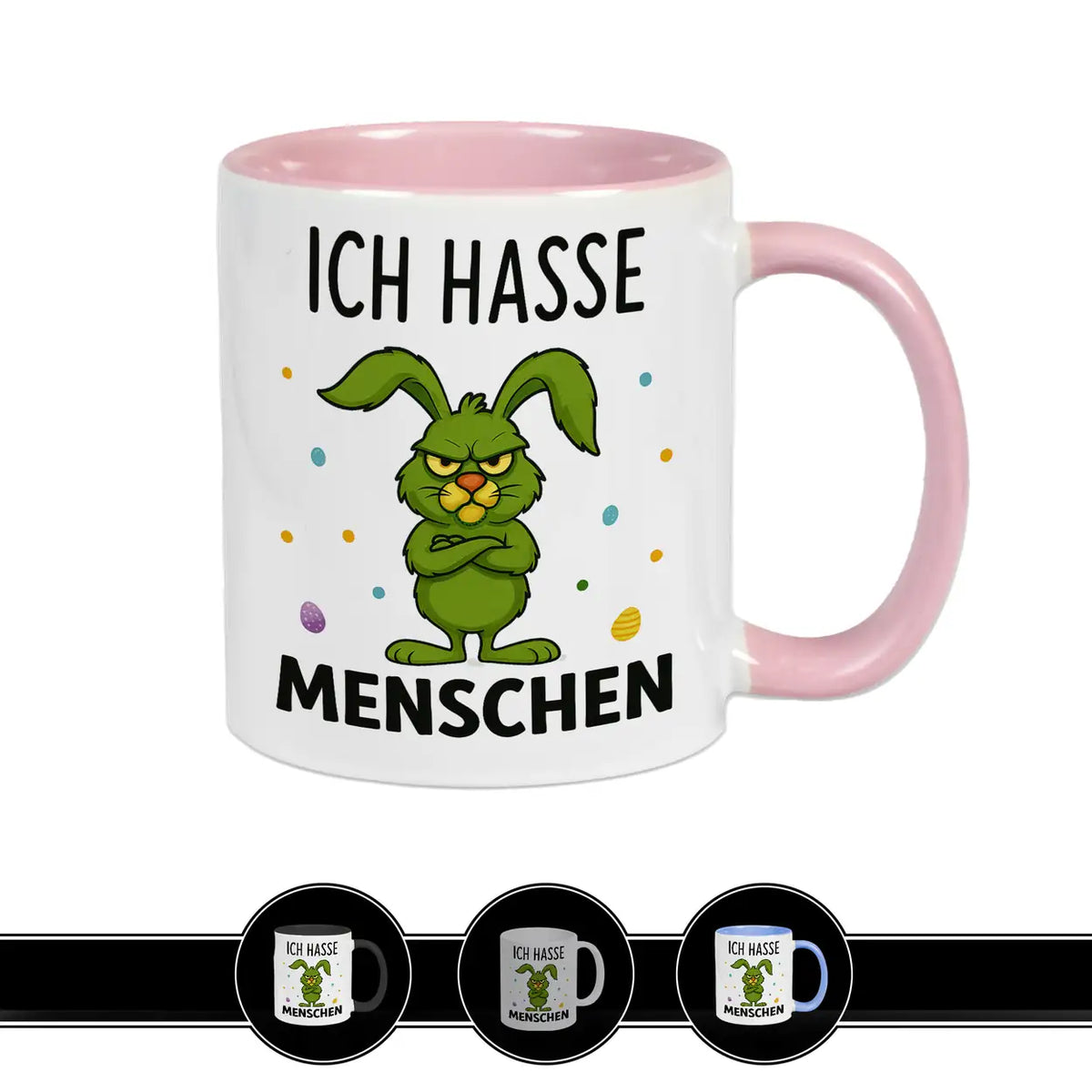 Tasse Hase - Ich hasse Menschen - Druckerino