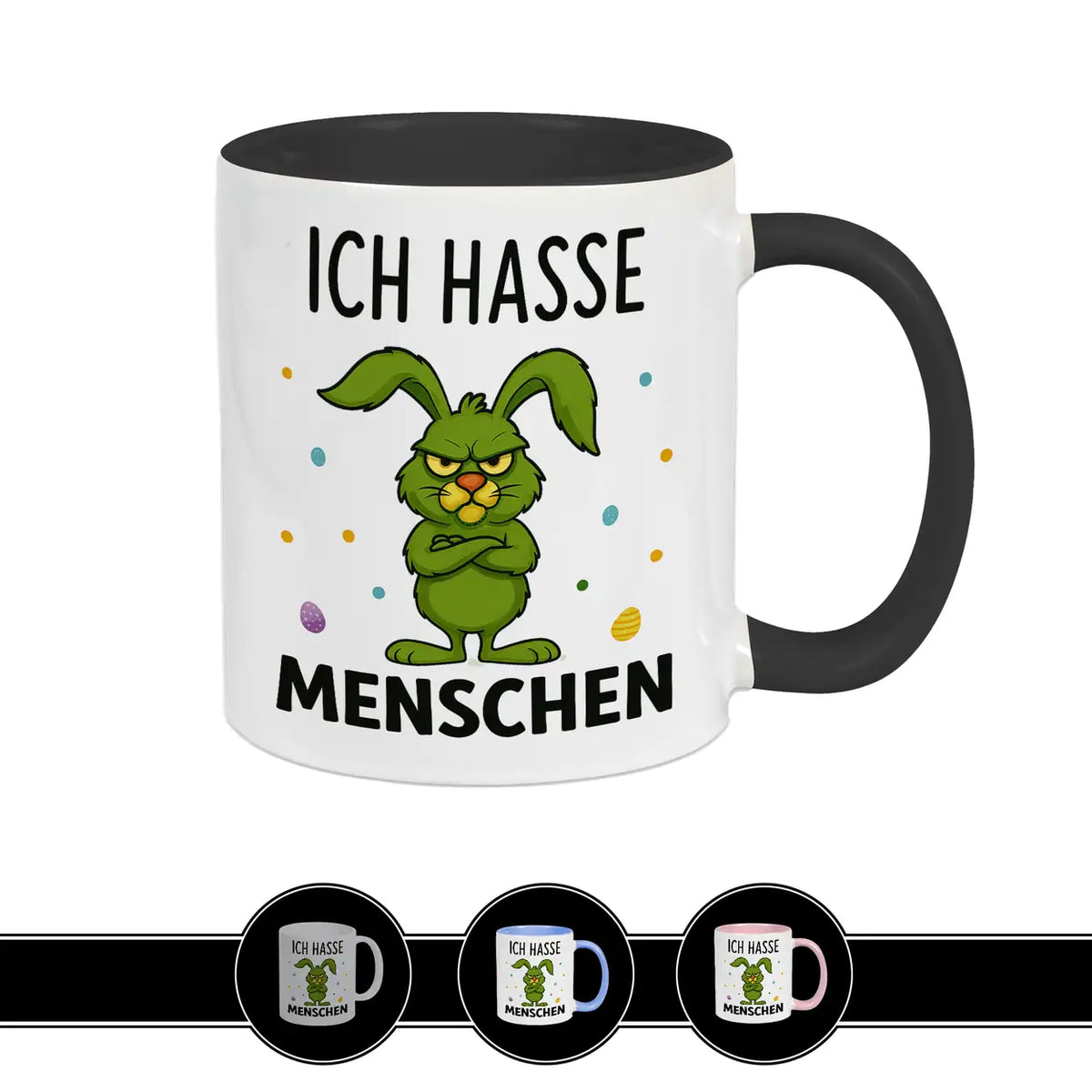 Tasse Hase - Ich hasse Menschen - Druckerino