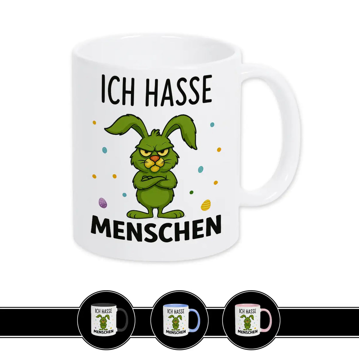 Tasse Hase - Ich hasse Menschen - Druckerino
